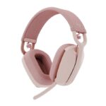 Logitech Zone Vibe 100 Wireless Over-Ear Headphones - Noise-Cancelling Microphone / Bluetooth Headset - Rose