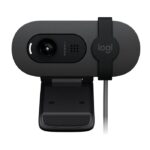 Logitech Brio 100 Full HD 1080p Webcam - Graphite with auto-light balance, integrated privacy shutter, and built-in mic.